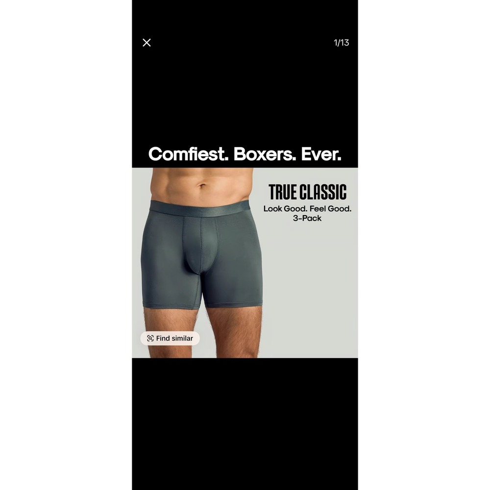 True Classic Boxer Brief 3-Pack Carbon Micromodal Stretch Mens Underwear